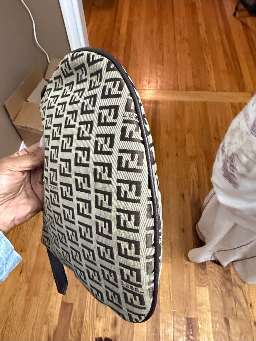 Fendi Tan & Brown FF Canvas Mini Shoulder Bag - Picture 5 of 8